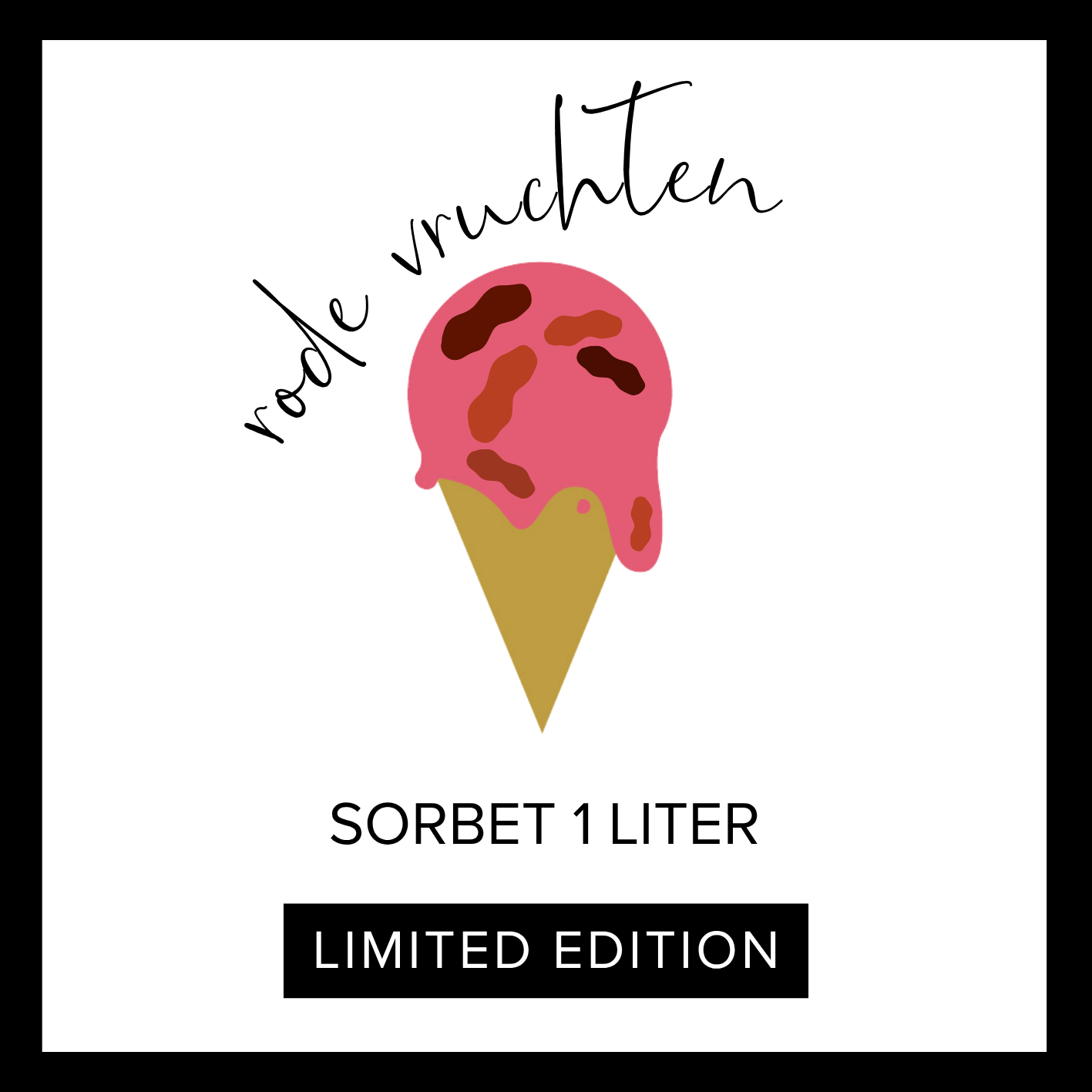 Limited Edition! **Rode vruchten sorbet 1L**